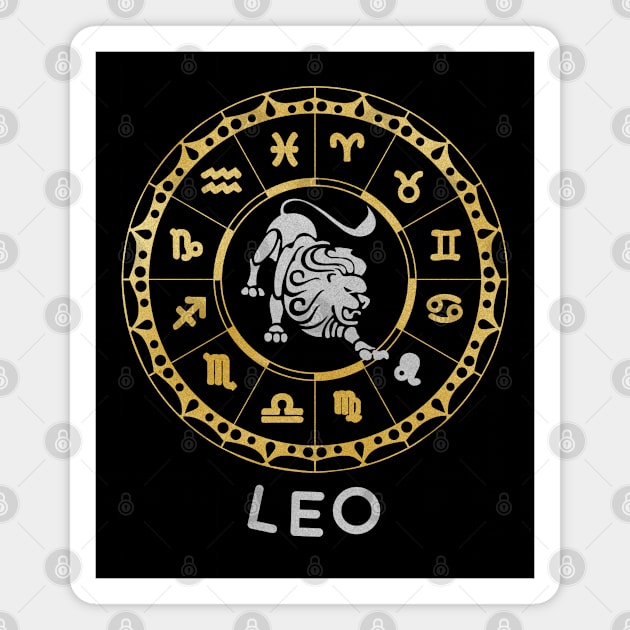 Leo Zodiac Circle Magnet by Whimsical Frank